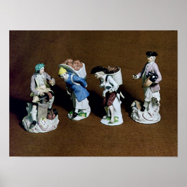 Poster Meissen figures : saddler, vendeur de chèvres (Devant)