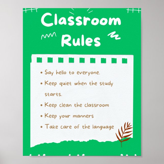 Poster MEKIMI - Règles esthétiques de classe imprimable (Devant)