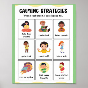 Poster MEKIMI - Stratégies de calmer illustrées et coloré