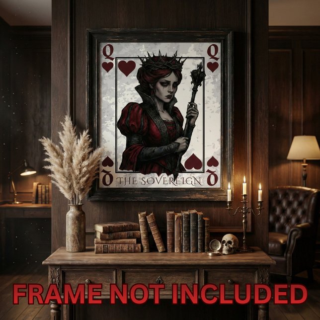 Poster Melancholy Queen of Hearts Gothic Dark Fantasy (Créateur téléchargé)