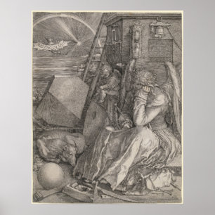 Poster Mélancolie I, gravant par Albrecht Durer