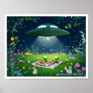 POSTER MÉLANGE DÉCALÉ D'ALIENS, DE PIXIES ET DE FÉES
