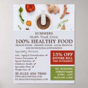 Poster Mélange d'épices, Santé Alimentation Store Publici