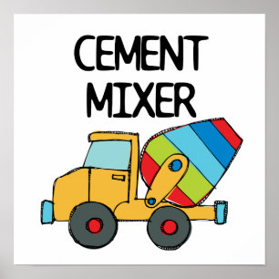 Poster Mélangeur de ciment coloré