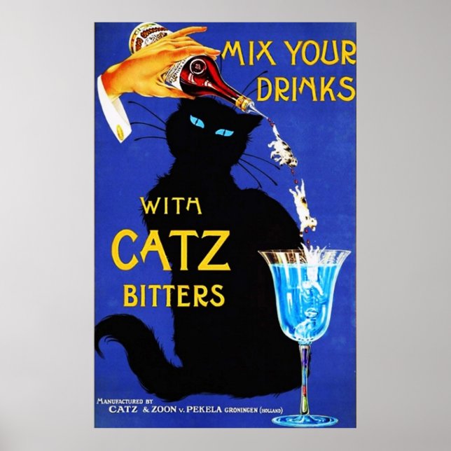 Poster Mélangez vos boissons avec des bittes Catz Aliment (Devant)