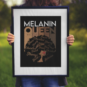 Poster Melanin Afro Queen Art de mots