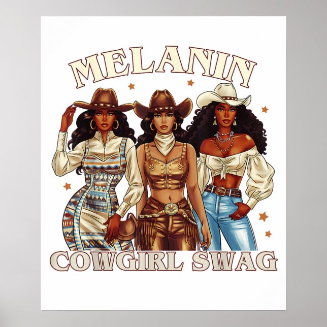 Poster Melanin Cowgirl Swag (Devant)