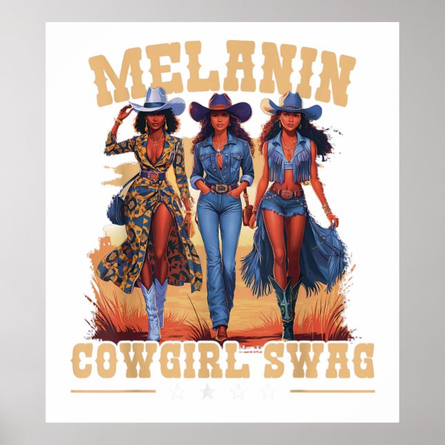 Poster Melanin Cowgirl Swag (Devant)