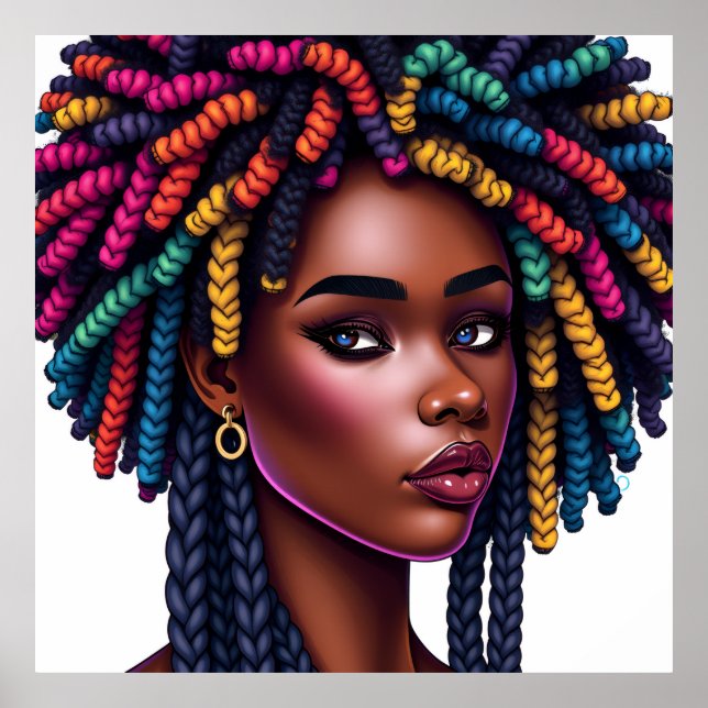 Poster Melanin Poppin Black Girl Magic Sista African Sis (Devant)