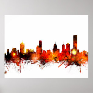 Poster Melbourne Australie Skyline