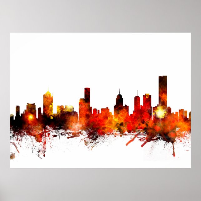 Poster Melbourne Australie Skyline (Devant)