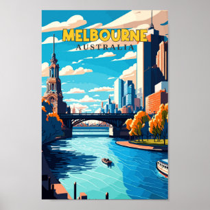 Poster Melbourne Australie Travel Art Vintage