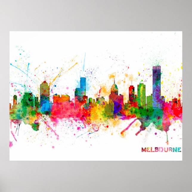 Poster Melbourne Skyline (Devant)