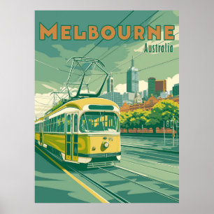 Poster Melbourne Souvenir   Tramway Vintage Melbourne
