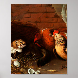 Poster Melchior d'Hondecoeter - Oiseaux dans un parc