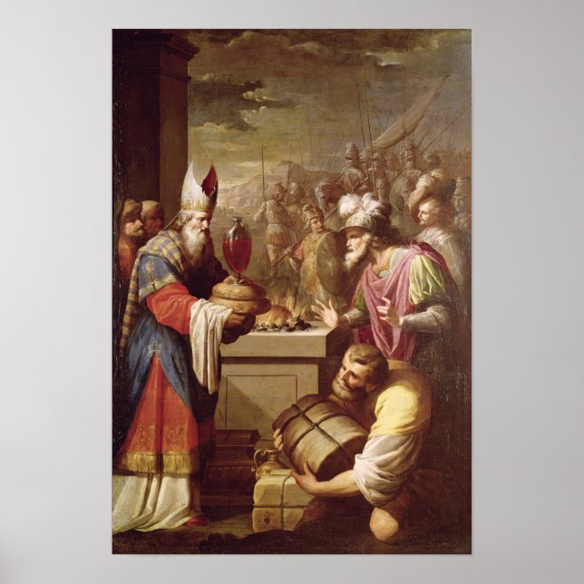 Poster Melchizedek propose du pain et du vin (Devant)