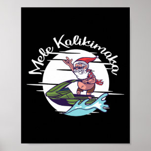 Poster Mele Kalikimaka Papa Mele Jet Ski Noël