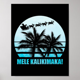 Poster Mele Kalikimaka Retro Hawaii Famille de Noël Va