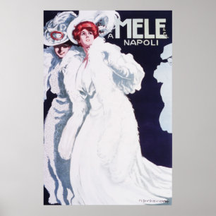 Poster Mele Napoli Art Nouveau