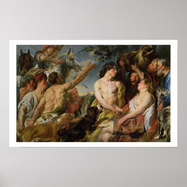 Poster Meleager et Atalanta (huile sur toile) (Devant)