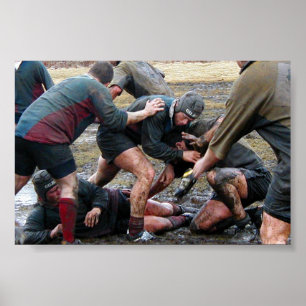 Poster Mêlée de rugby d'Umass Lowell