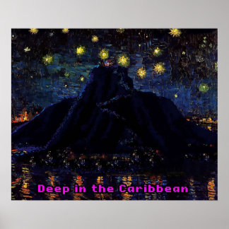 Poster Melee Starry Night 2 Starry Nuit étoilée sur l'île