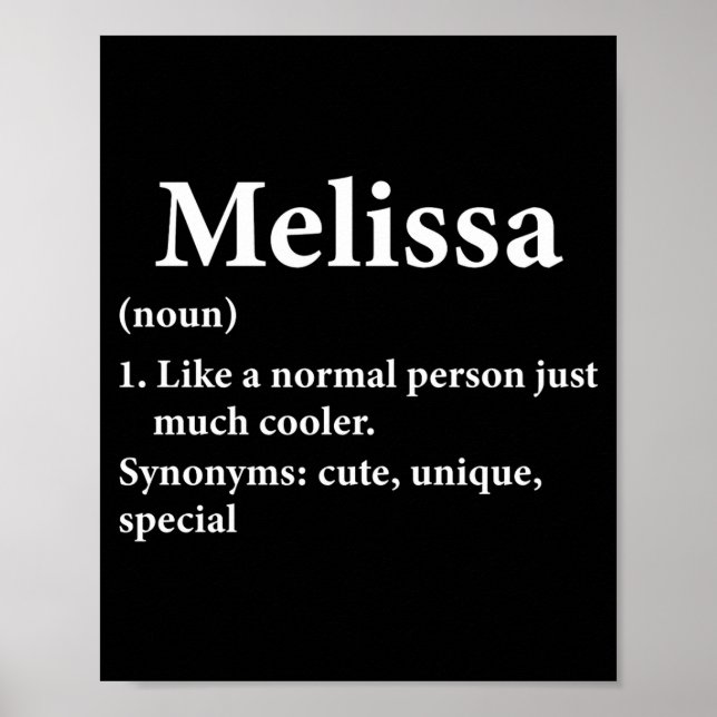 Poster Melissa Name Definition  (Devant)