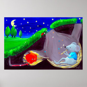 Poster Mélodie au Clair de Lune   Nurserie Souris des Cha