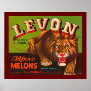 Poster Melons de Californie du Levon