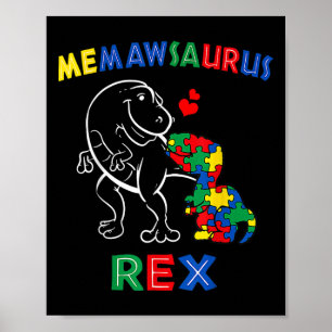 Poster Memawsaurus Sensibilisation sur l'autisme Memaw Di