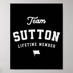 Poster Membre à vie de l'équipe Sutton nom drôle Sutton S