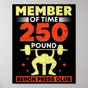 Poster Membre du club de force de développé couché de 250
