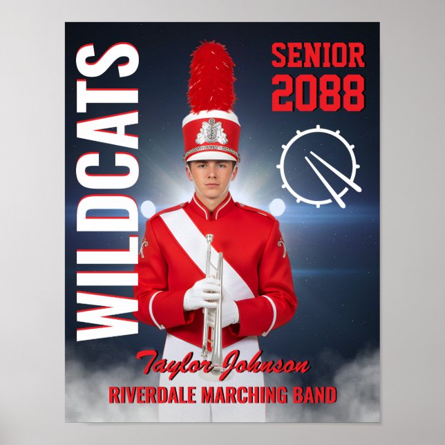 Poster Membre senior de la fanfare en photo personnalisée (Devant)