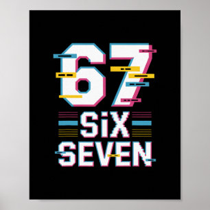 Poster Mème amusant 6 7 Six Sept