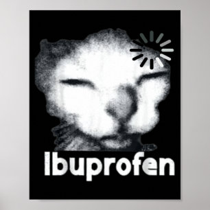 Poster Mème de chat drôle à l'ibuprofène avec un félin la