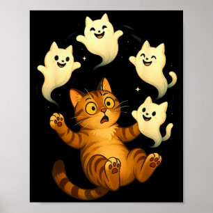 Poster Mème de chat drôle Soky Halloween minou 
