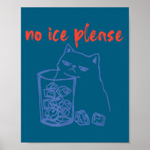 Poster Mème de chaton drôle glace femmes hommes vintage c