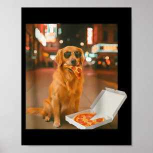 Poster Mème de chien retriever doré drôle mangeant de la