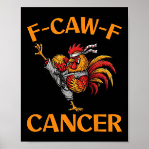 Poster Mème de coq F-caw-f humour de poulet drôle blague