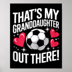 Poster Mémé de foot adorable c'est ma petite-fille là-bas