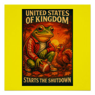Poster Mème de grenouille drôle satire – Royaume-Uni des 