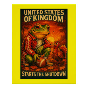 Poster Mème de grenouille drôle satire – Royaume-Uni des 
