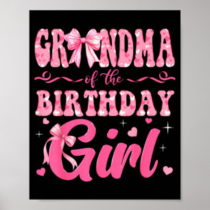 Poster Mémé de la fille qui fête son anniversaire Famille