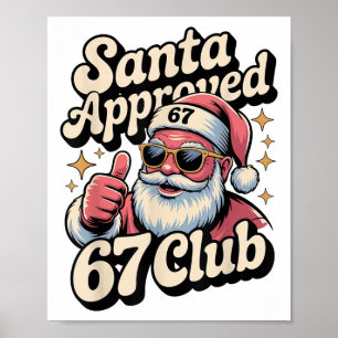 Poster Mème de Noël drôle 67 - Rétro Santa approuvé 67