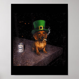 Poster Mème de teckel fumeur drôle mème de chien gen z