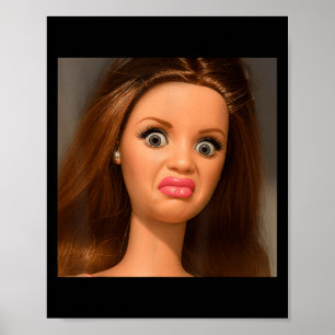 Poster Mème de visage de poupée drôle dégoûtant