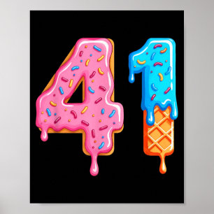 Poster Meme Drip 41 Style de Baseball Cool Numéro Quarant