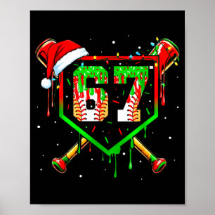 Poster Mème drôle 67 Noël Baseball Glaces Hommes Garçon