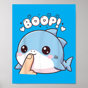 Poster Mème drôle de nez mignon Boop Requin Boong Été Pla