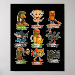 Poster Mème drôle de pourriture cérébrale italienne Tous 